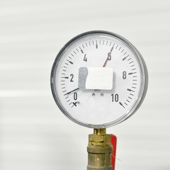 industrial barometer in boiler room