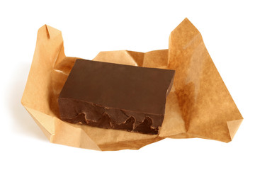 Dark chocolate in paper