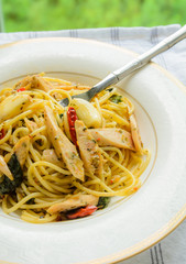 Spaghetti spicy sausage