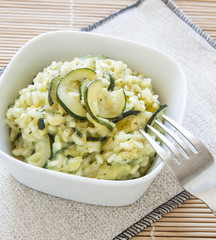 risotto with zucchini, italian food recipe