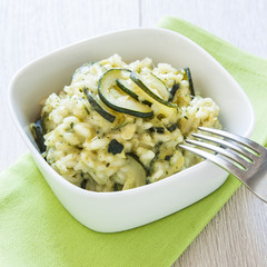 risotto with zucchini, italian food recipe