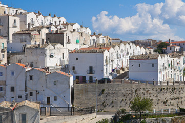 Panoramic view of Monte Sant'Angelo. Puglia. Italy.