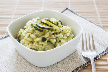 risotto with zucchini, italian food recipe