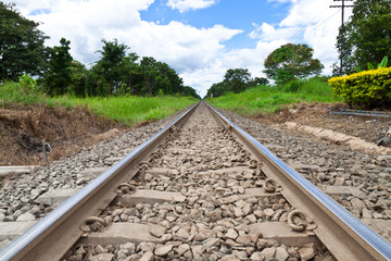 Fototapeta premium Railroad track and sky