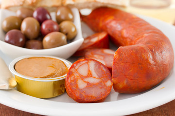 chourico with sardine pate