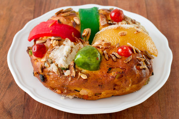 Portuguese Christmas cake on plate
