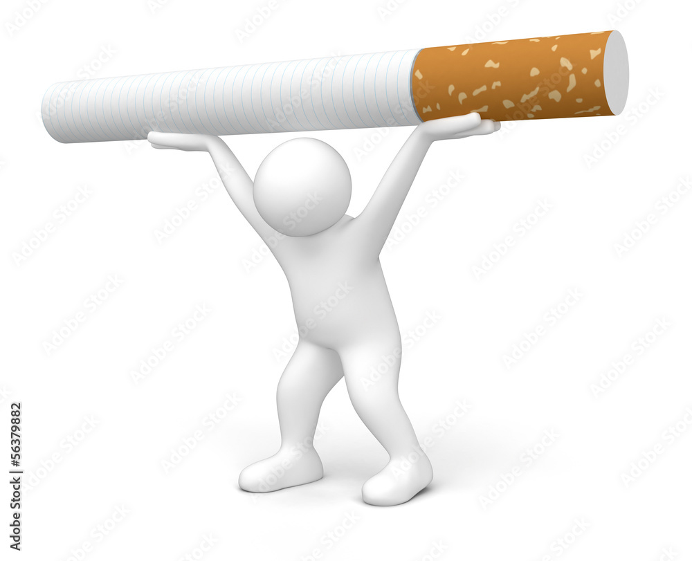 Poster man with cigarette (clipping path included)