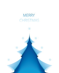 helle Weihnachtskarte blau mit Merry Christmas