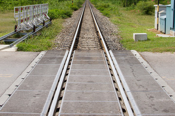road crossing the railway