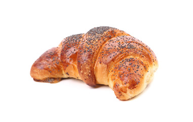 Appetizing croissant with poppy.