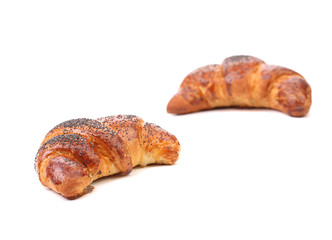 Appetizing croissant with poppy.