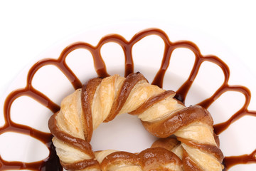 Fragment of knot-shaped biscuits