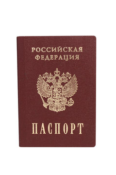 Russian passport isolated on white with clipping path