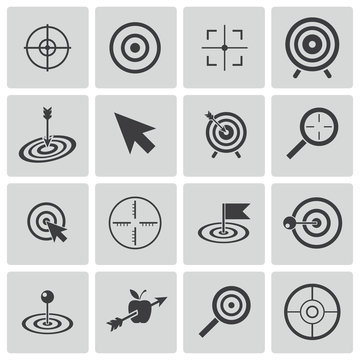 Vector black  target  icons set