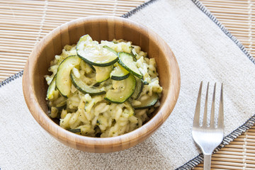 risotto with zucchini, italian food recipe