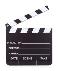 Movie Production Clapper Board On White Background