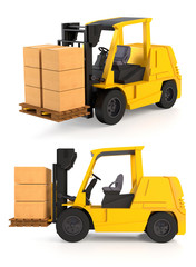 Fork Lift Truck isolated on white