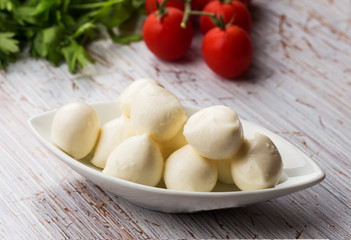 Mozzarella cheese and tomato