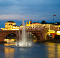 Macedonian's capital city Skopje. Old stone bridge