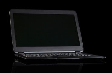 Laptop(ultrabook) on black background
