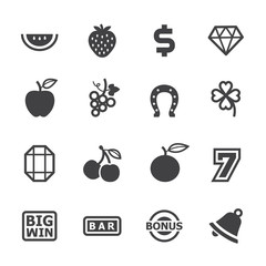 Slot Machine Icons with White Background