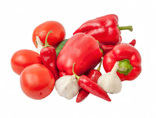 vegetables on the white background