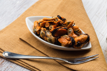 Mussels in bowl
