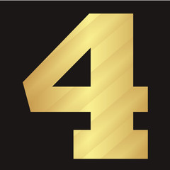 vector digital number. striped figures on a black background