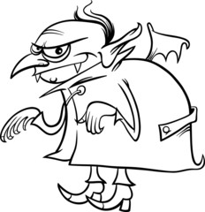 vampire cartoon for coloring book