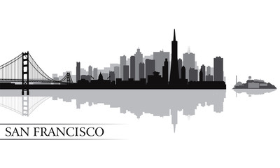 San Francisco city skyline silhouette background - 56389208