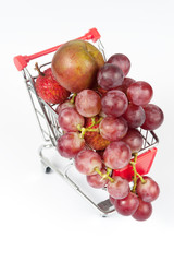 Fruits in shopping cart