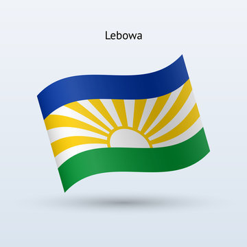 Lebowa flag waving form. Vector illustration.