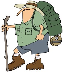 Hiker with a backpack