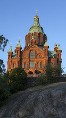 Fototapeta na wymiar Uspenski Cathedral (Katajanokka island) Helsinki - Finland