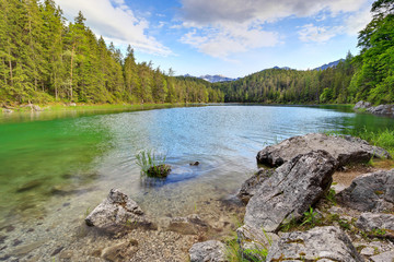 Eibsee lake and Bavarian Alps