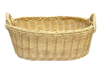 Brown basket isolated.
