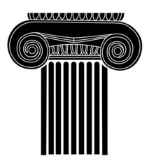 simple black silhouette of the old Greek column