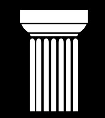 simple black silhouette of the old Greek column