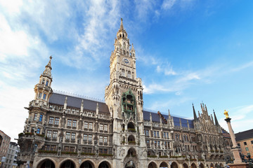 Fototapeta premium Town hall at the Marienplatz in Munich, Germany