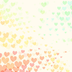 Abstract background with group of colorful hearts