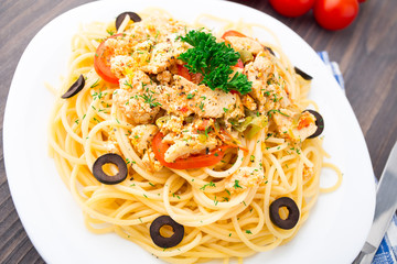 Pasta with chicken brest