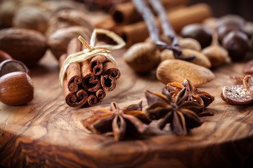 Christmas spices and nuts