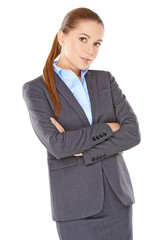 Sceptical businesswoman