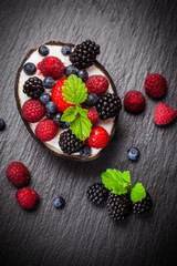 Sorbet for Christmas with forest fruit