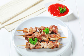 Pork skewers