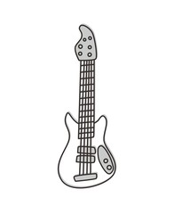 Naklejka premium bass guitar outline illustration