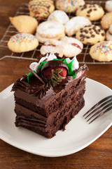 Fototapeta na wymiar Chocolate Cake and Cookies