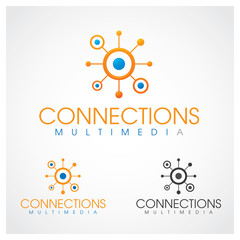 Connections Multimedia logo design template.