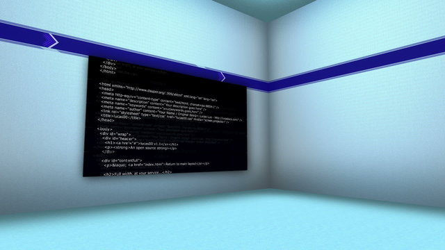 HTML Code in Monitors and Room, with Final White Transition