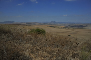 Panoramic view of Galilee mountains, Northen Israel